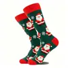 Calcetines Navideños Transfronterizos 2026 Otoño e Invierno Nuevos Calcetines de Dibujos Animados de Papá Noel de Moda para Hombres y Mujeres Calcetines de Algodón de Media Caña de Moda de Comercio Exterior