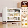 Armário de armazenamento de chão para cozinha e sala de jantar com porta, armário de armazenamento com porta, micro-ondas, forno, panela, armário de armazenamento de função multicamada, prateleira