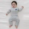 Conjunto de ropa de otoño para bebé, conjunto para bebé de cintura alta que protege la barriga, pijama de dos piezas de manga larga 100% algodón para niños y niñas, conjunto infantil de algodón puro