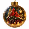 Adorno de Bola Transparente 3D de Navidad, Colgante de Bola de Cristal Luminosa, Decoración para Árbol de Navidad, Decoración para Fiesta Navideña