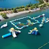Equipamento de Parque Aquático Inflável Desafio Grande Castelo Inflável Pula-Pula Infantil ao Ar Livre Escorregador Piscina de Suporte