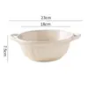 Conjunto de Louça Cerâmica Série Meia Lua Minimalista para Uso Doméstico, Combinação de Tigelas, Pratos e Colheres em Cor Sólida, Tigelas de Arroz, Travessas e Tigelas para Macarrão