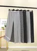 Calças Casuais de Listras Pretas e Brancas para Mulheres, Calças de Outono e Inverno de Cintura Alta para Usar por Cima, Calças de Casa, Calças de Pijama Plus Size, Calças de Perna Larga com Forro de Fleece