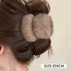 Presilha de cabelo de pelúcia de alta qualidade para outono e inverno para mulheres, versátil e fofa, presilha de tubarão para a parte de trás da cabeça, novo estilo coreano 2026, presilha de garra