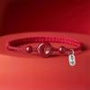 Pulsera de Hilo Rojo con Hebilla de Paz de Cinabrio Ruize para Año de Nacimiento de Mujer Colgante de Paz, Salud y Fortuna de Plata 925 Tobillera de Cinabrio Venta al por Mayor