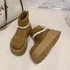 Aumento de altura de 7 cm~botas de nieve otoño e invierno 2026 para mujer suela gruesa antideslizante lindas botas cortas engrosadas otoño e invierno Birkenstock botas de algodón