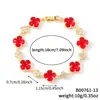 Pulseira em Formato de Trevo de Quatro Folhas Transfronteiriça para Mulheres, Luxo Leve, Design Floral de Alto Padrão, Trevo da Sorte, Joia Floral da Moda Fonte