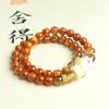 Pulsera de sauce marino de oro de alta imitación, 108 cuentas de balonmano, 18 cuentas sostenidas a mano, suministro vivo para una generación de cabello