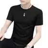 Camisetas de Seda de Gelo de Manga Curta para Homens no Atacado, Novo Estilo de Verão, Tops Respiráveis de Secagem Rápida para Esportes de Corrida
