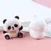 Panda Sonrojado de Dibujos Animados Adorno de Animal de Resina 3D Llavero Colgante Creativo Decoración de Escritorio Coche Micro Paisaje