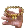 Nuevo Pulsera de Cuentas Amarillas del Dios de la Riqueza Estilo Chino, Moderna y de Alta Gama, Pulsera de Lujo Ligero y Versátil, Regalo para Novia