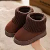 Botas de nieve para padres e hijos, para niños y niñas, botas de algodón cálido con felpa engrosada de invierno, botines con forro de polar, envío directo disponible