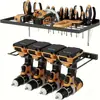 Prateleira de Metal para Armazenamento de Ferramentas Elétricas Rack de Metal para Ferramentas de Garagem Montado na Parede Organizador Prático Prateleira de Armazenamento