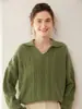 Nuevo Suéter de Cachemira para Mujer Otoño e Invierno con Cuello en V Jacquard de Tres Hilos Grueso Engrosado Suéter Base de Punto de Cachemira para Mujer