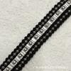 Cadena de cobre de fondo blanco y negro de 1.5 cm, cadena de cuentas, hebilla de encaje para uñas, cinturón de terciopelo, cinta de encaje, taladro, manualidad DIY, Nacional