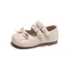 Sapatos de Couro para Meninas 2026 Novo Outono Sapatos de Princesa com Laço Infantil Respiráveis Sola Macia Sapatos para Crianças Pequenas Tendência
