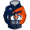 Suéter con cremallera de rugby NFL impresión digital 3D talla europea cárdigan con capucha para hombre camisa de pareja transfronteriza nuevo