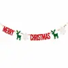 Exclusivo para ventas transfronterizas: Guirnalda de fieltro navideña con renos, copos de nieve, cuentas de madera, banderines con letras, pancarta, decoración para chimenea, envío OEM disponible