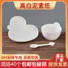 Prato liso em branco Prato de porcelana liso em branco pintado à mão cerâmica sem gesso pintura graffiti louça de desenho animado cor sob esmalte liso em branco