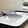 Gafas de sol metálicas europeas y americanas de una sola pieza estilo Chanel para mujer, Selección de influencers de Xiaohongshu, Gafas de sol retro con pedrería, Transfronterizo