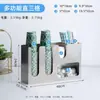 Portavasos de Papel de Acero Inoxidable Comercial, Estante Multifuncional de Almacenamiento para Cafetería, Portavasos, Popotes y Servilletas para Tienda de Té de Leche