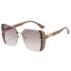 Gafas de Sol de Moda 2024 con Montura Grande Cuadrada Letra M para Mujer Celebridad de Internet Ancla Mismo Estilo Sin Montura