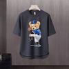 2024 Novo estilo americano Trendy Brand Carta estampada camiseta de manga curta Masculino Summer Ins Trendy Brand Loose Casual Top