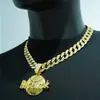 Collar de Hip-Hop Transfronterizo Europeo y Americano Colgante de Baloncesto I'M Back Estilo Hip-Hop Popular Collar de Cadena Cubana Full Diamante