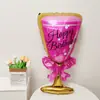 Balões de Decoração de Aniversário Arranjo de Cena Garrafa de Vinho Taça de Vinho Balões de Folha de Alumínio Reunião de Festa KTV Bar Copa do Mundo