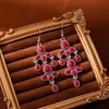 Pendientes Retro Turquesa de Gran Venta Transfronteriza, Pendientes Bohemios Étnicos de Borla Gota de Agua, Pendientes de Moda para Fotografía de Viajes