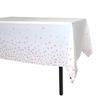 Toalha de mesa retangular descartável PEVA com bolinhas rose gold, toalha de mesa de plástico impermeável à prova de óleo para festa de aniversário, festa