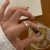 Anillo Abierto con Lazo Estilo Coreano Nuevo para Mujer Anillo de Dedo Simple para Combinar Anillo de Alto Grado Estilo Frío Ins