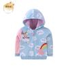 Casaco infantil Outono e Inverno casaco com bordado de animal suéter quente de lã polar zíper suéter com capuz para bebê cardigã