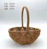 Bolso de Ratán Arreglo Floral Arte Floral Ratán de Imitación Tejido a Mano Floristería Cesta de Flores de Mimbre Adorno para Sala de Estar Fotografía Cesta Pastoral