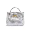 2025 Design de Nicho Sensação de Alto Padrão Grande Capacidade Bolsa de Mão Moda Feminina Versátil Elegante Simples Bolsa Tecida Artesanal