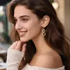 Pendientes Irregulares de Estilo Francés Transfronterizos Europeos y Americanos, Nuevos Pendientes Colgantes de Círculo Hueco de Comercio Exterior para Mujer, Joyería Versátil a la Moda