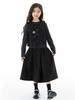 Roupas Combinando para Família para Meninas, Conjunto Casual, Outono 2026, Estilo Europeu e Americano, Conjunto de Três Peças com Camiseta Básica, Colete e Saia, Tendência