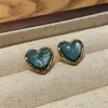 2023 nova moda brincos de resina azul amor feminino agulha de prata 925 design nicho clipe de orelha moda atacado