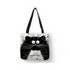 Amazon Hd Bolsa de Compras de Lino Impresa por Transferencia Térmica Serie Gato Ecológica Portátil Bolsa de Lino Lona Casual
