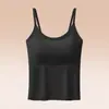 Camisola de seda helada talla extra con copas de sujetador incorporadas, camiseta sin costuras de capa base para mujer, adecuada para usar sola o como capa interior