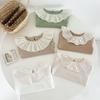 Ins Primavera y Otoño Dulce Cuello de Muñeca Camiseta Elegante Estilo Coreano Niña Otoño Cuello de Loto Camisa Base Top Infantil