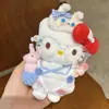 Moda Otoño e Invierno Nuevo Conjunto de Esquí Llavero de Felpa Hello Kitty Bolso Cálido Kt Colgante