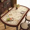 Jogo americano oval estilo americano, à prova d'água, à prova de óleo, lavável, dobrável, jogo americano de mesa de jantar redonda, em forma de arco, toalha de mesa para mesa de centro resistente ao calor