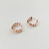 Pendientes de plata S925 con diseño de hojas para mujer, elegantes, coreanos, populares en Internet, finos y pequeños, con hebilla