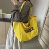 Bolsa Casual de Lona Feminina Grande Capacidade 2024 Nova Chegada Verão Combina com Tudo Bolsa de Ombro para Compras Classe Trabalho Tote Bag