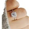 El Anillo de Diamante Más Popular de Amazon para Mujeres, Anillo de Boda de Lujo Plateado para Parejas, Cuadrado Dorado Blanco y Fabricante Mayorista de Anillos de Propuesta de Lujo