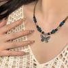 Nuevo collar de mariposa de cerámica de estilo chino para mujer, estilo étnico retro, accesorios ligeros de lujo de alta calidad, nueva cadena de clavícula 2023