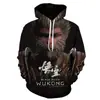Nuevo comercio exterior transfronterizo impresión digital 3D mito negro: Fabricantes de chalecos con capucha para juegos serie Wukong 3A