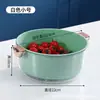 Cesta Drenante de Doble Capa Engrosada Nórdica Moderna Simple para Lavar Frutas Hogareña con Dos Asas Cromada Hermosa Cesta Drenante