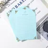 Conjunto de Papel de Carta e Envelope com Estampagem a Quente Rosa Azul Carta de Amor Dia dos Namorados Flor Rosa Metálica Fecho de Coração Envelope Perolado